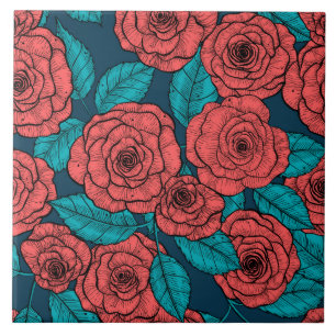 Red roses tile