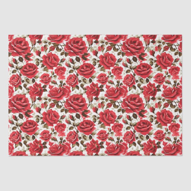 Red Roses Tissue Paper (Front)