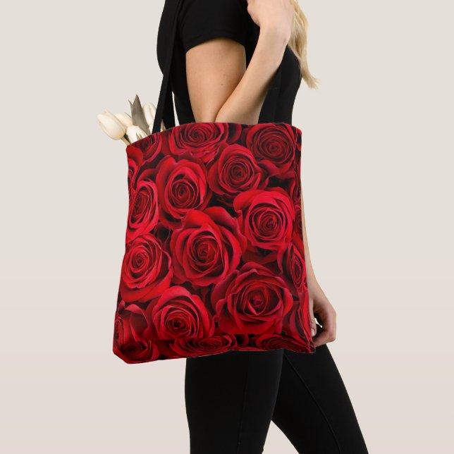 Red Roses Tote Bag (Close Up)