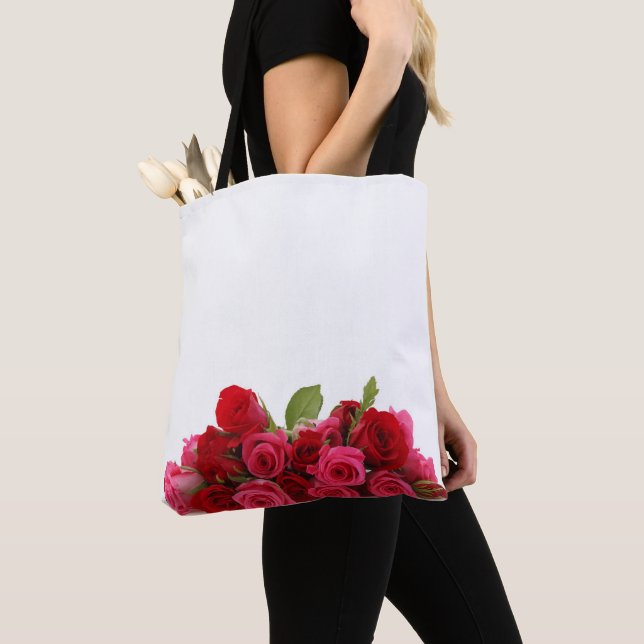 Red Roses Tote Bag (Close Up)
