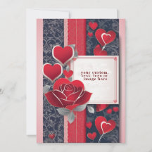 Red Roses Valentine Card - Personalised Romantic