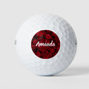 Red roses Valentine personalised romantic Golf Balls