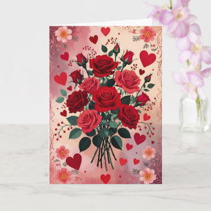 Red Roses, Valentine's Day, Card