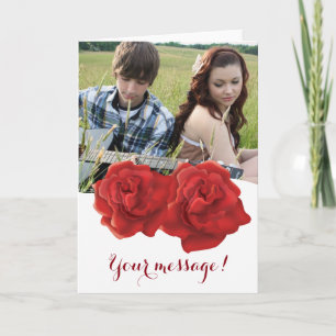 Red roses valentine's day custom greeting card