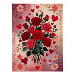 Red Roses, Valentine's Day, Poster
