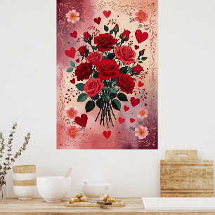 Red Roses, Valentine's Day, Poster