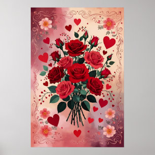 Red Roses, Valentine's Day, Poster
