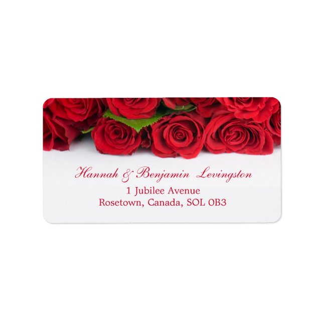Red roses Wedding Anniversary Label (Front)