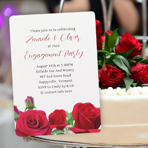 Red Roses Wedding Engagement Party Invitation