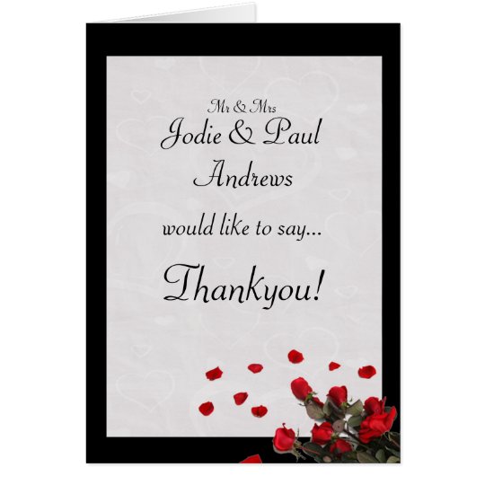 Red Roses Wedding - Engagement Thankyou Card