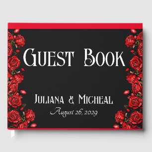 Red Roses Wedding  Guest Book