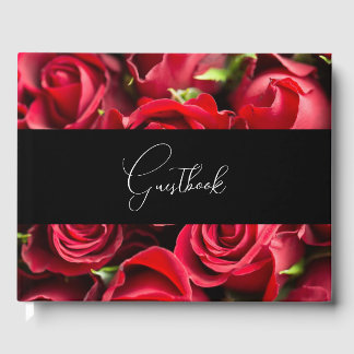 Red Roses Wedding Guest Book