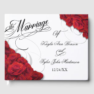 Red Roses Wedding Guest Book