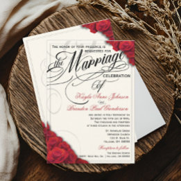 Red Roses Wedding Invitation