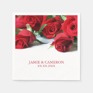 Red Roses Wedding Napkin