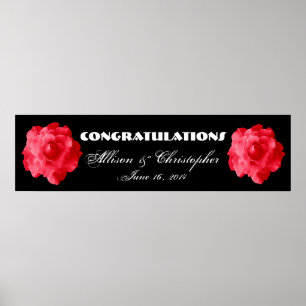 Red Roses Wedding or Engagement Banner Poster