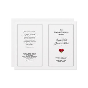 Red Roses Wedding Program Template