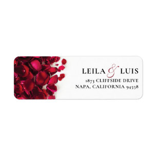Red Roses Wedding Return Address