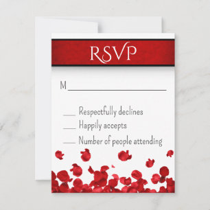 Red Roses Wedding RSVP Card