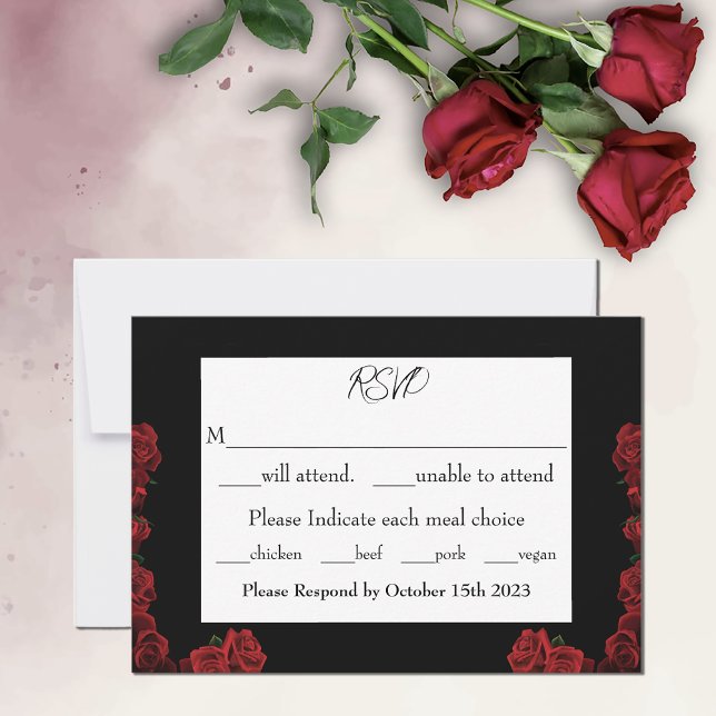 Red Roses Wedding RSVP Card (Creator Uploaded)