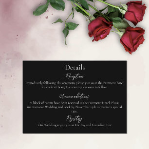 Red Roses White Black Timeless Elegance Enclosure Card