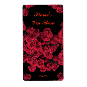 Red Roses Wine Label