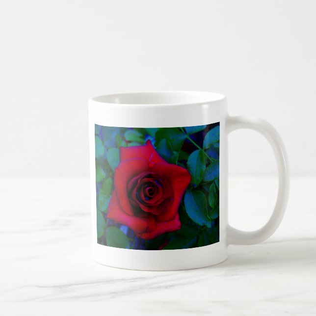 Red Roses with blue tones Coffee Mug (Right)