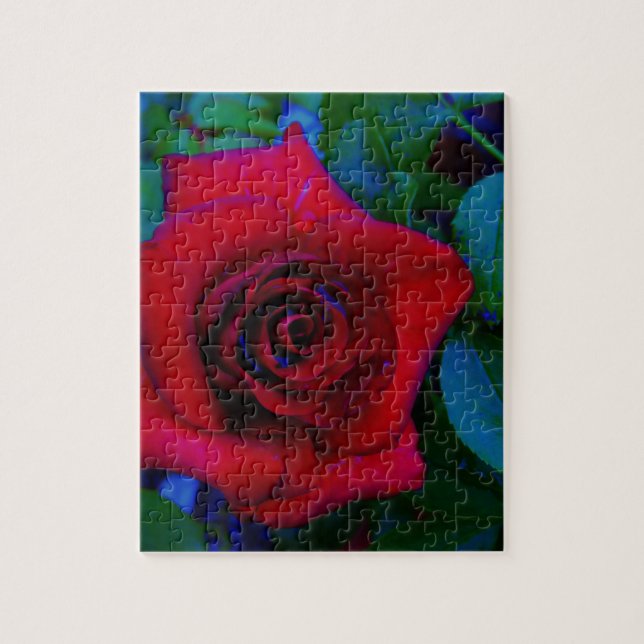 Red Roses with blue tones Jigsaw Puzzle (Vertical)