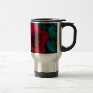 Red Roses with blue tones Travel Mug