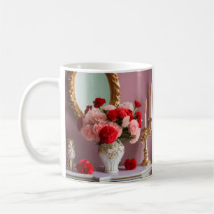 Red Roses with Mirror, Romance Coffee Mug