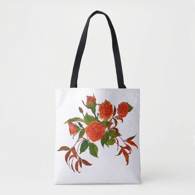 Red roses with red leaves Tote Bag (Front)