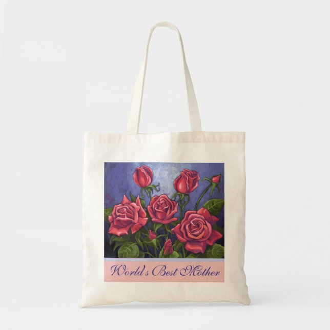 Red Roses World's Best Mother Bag (Front)
