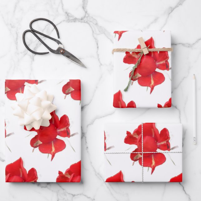 Red Roses,  Wrapping Paper Sheet (Front)