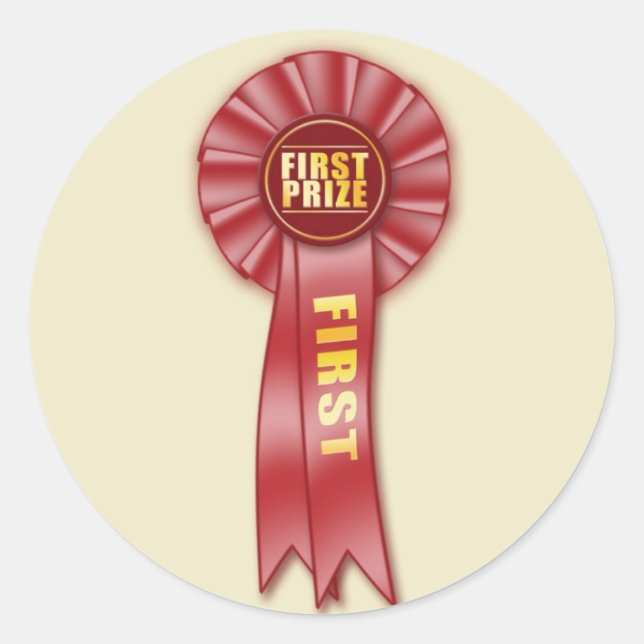 red rosette first prize sticker (Front)