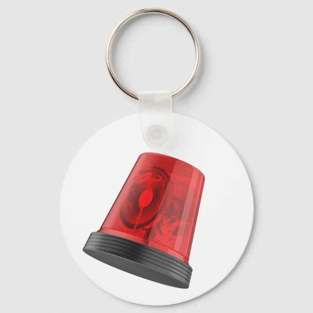 Red rotating emergency beacon light key ring (Front)