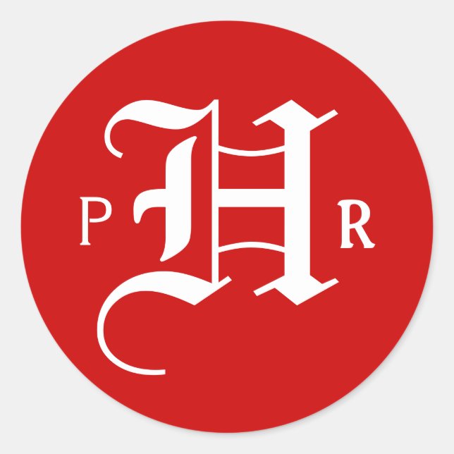 red round classic round sticker (Front)