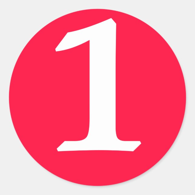 Red Round custom number Sticker (Front)