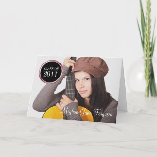 Red round seal 3 photos class year graduation card