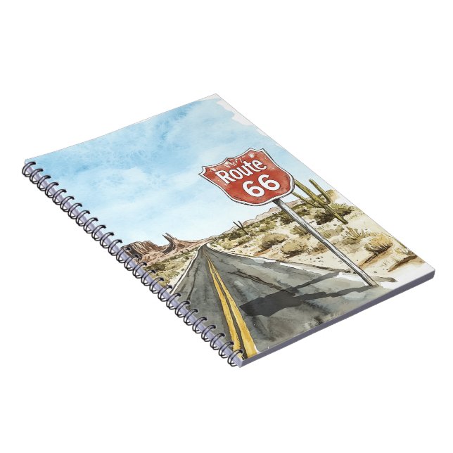 Red Route 66 Sign Notebook (Right Side)