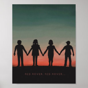 RED ROVER nostalgic childhood game at sunset Poster