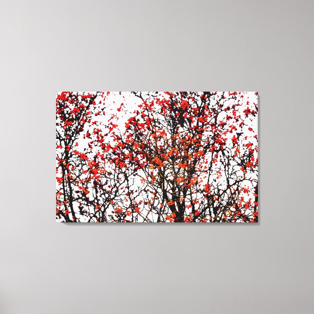 Red rowan fruits or ash berries canvas print (Front)
