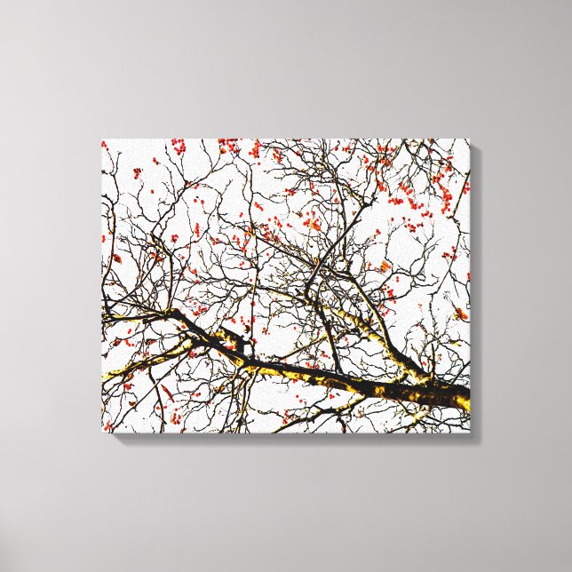 Red rowan fruits or ash berries canvas print (Front)