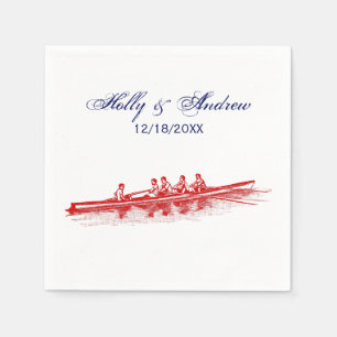 Red Rowing Rowers Crew Team Water Sports Napkin