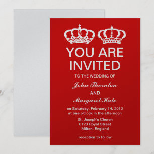 Red Royal Couple Wedding Invitation