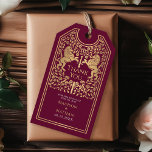 Red Royal Lion Mediaeval Sword Wedding Thank You Gift Tags<br><div class="desc">Thank your guests with regal elegance! These wedding thank-you tags feature two golden lions with a sword and crown between them, surrounded by delicate florals on a red background. The perfect royal touch for your special day! Please note that the gold on the tags is NOT real foil and is...</div>