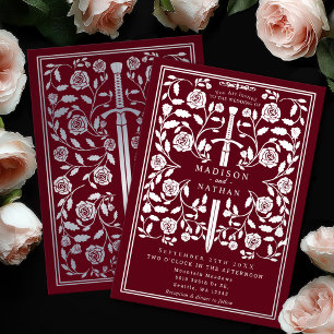 Red Royal Mediaeval Silver Sword Wedding