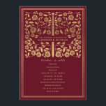 Red Royal Mediaeval Sword Wedding Program Programme<br><div class="desc">Elegant and modern wedding design inspired by the mediaeval fantasy genre. Design is not real foil. You can customise this further by clicking on the "PERSONALIZE" button. Matching Items in our shop for a complete party theme.</div>