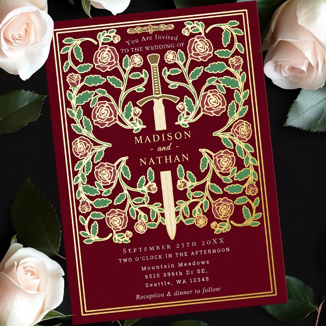 Red Royal Sword Floral Mediaeval Fantasy Wedding  (Creator Uploaded)