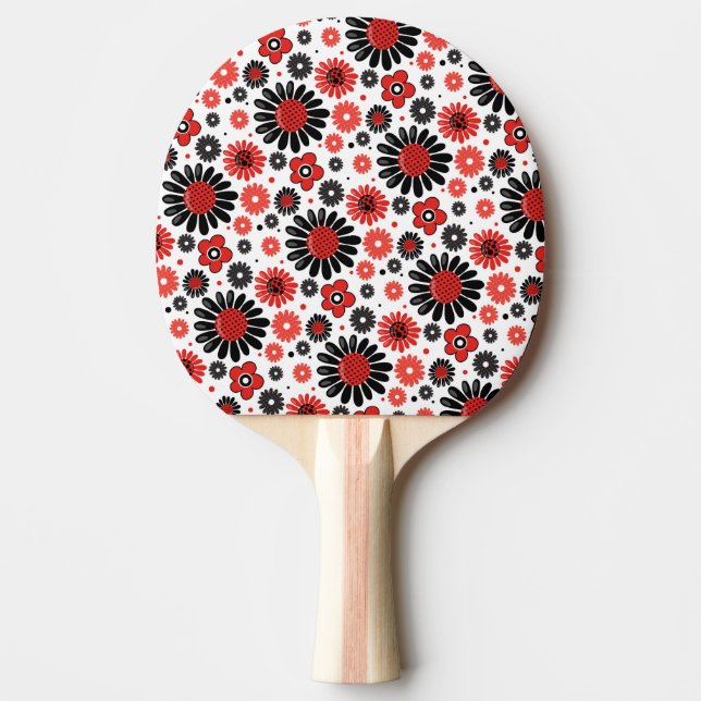 Red Rubber Back Ping Pong Paddle (Front)