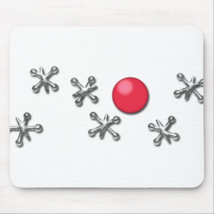 Red Rubber Ball and Jacks Mouse Mat